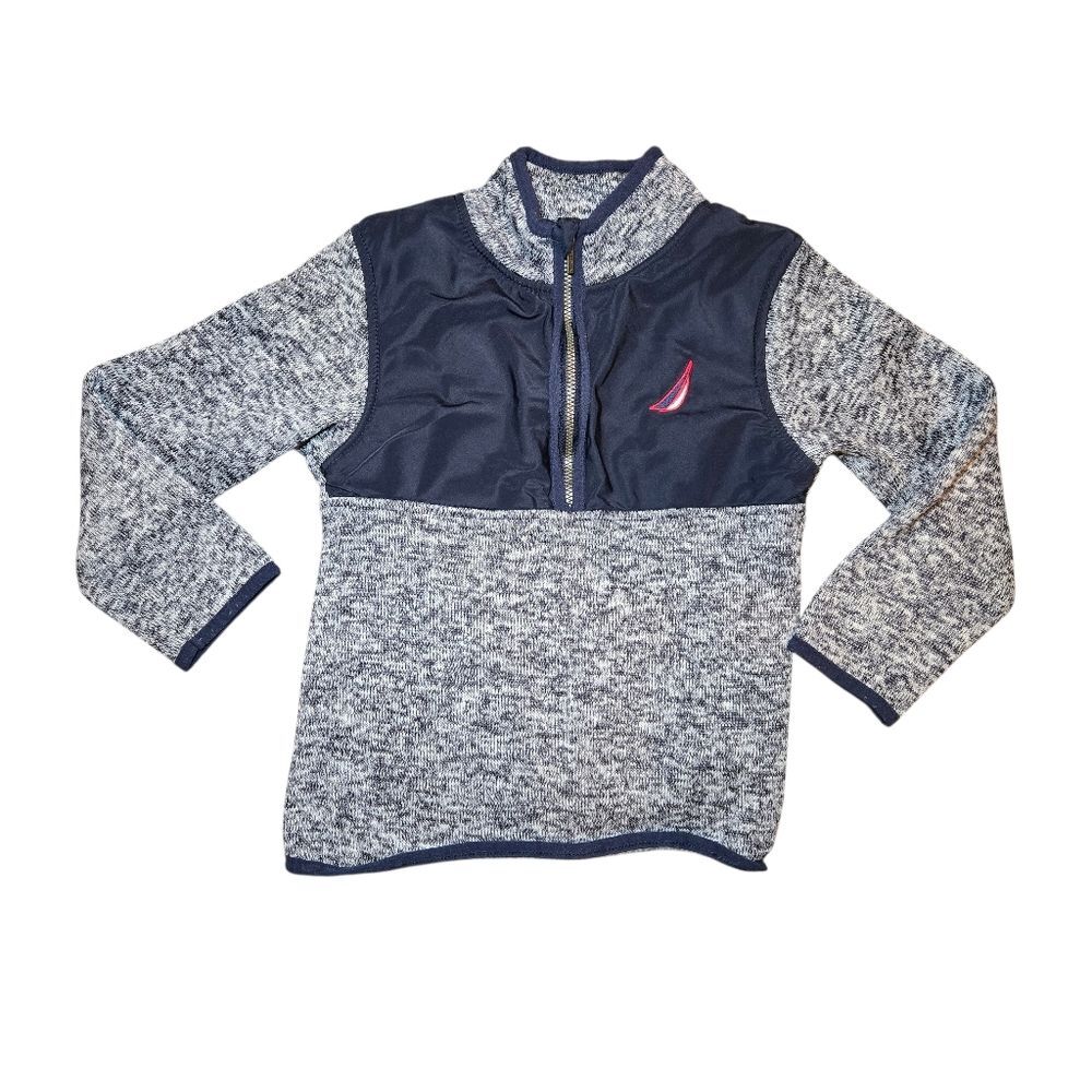 Nautica Kids' Navy and Gray Quarter-Zip Sweatshirt